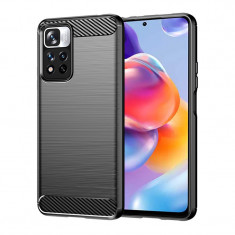 Husa pentru Xiaomi Redmi Note 11 Pro+ 5G - Techsuit Carbon Silicone - Black foto