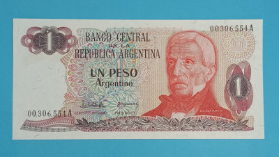 Argentina 1 Peso 1983 &amp;#039;Llao Llao&amp;#039; UNC serie: 00.306.554 A foto