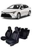 Cumpara ieftin Set huse scaune material textil dedicate TOYOTA COROLLA SEDAN 2018-2023 (BANCHETA FRACTIONATA)
