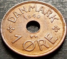 Moneda istorica 1 ORE - DANEMARCA, anul 1940 * cod 5058 A