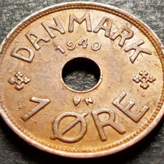 Moneda istorica 1 ORE - DANEMARCA, anul 1940 * cod 5058 A