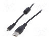 Cablu UC-E6, USB A mufa, USB 2.0, lungime 1.5m, negru, AKYGA - AK-USB-20