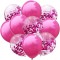 Set 10 baloane din latex, flippy, model party confetti, 5 x confetti, 5 x roz, 25 cm, 2.2g