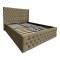 Pat Matrimonial Allegria tapitat cu somiera rabatabila diverse dimensiuni, culoare maro - 120x200