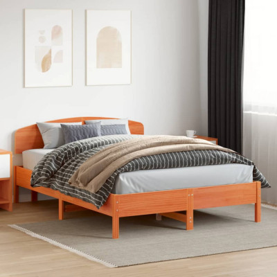 vidaXL Tăblie de pat, maro ceruit, 160 cm, lemn masiv de pin foto