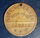 Medalion al serviciului veterinar - primaria Bucuresti 1939 - 1940