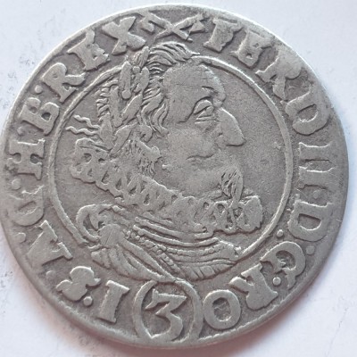 Silezia 3 kreuzer 1627 HR/ Breslau argint Ferdinand ll foto