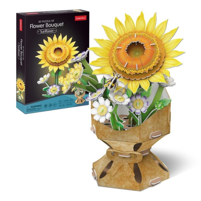 Cubic Fun - Buchet de flori 3D Floarea Soarelui 102 piese