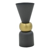 Cumpara ieftin Vaza Decorasie metal negru aurie 28x28x65 cm