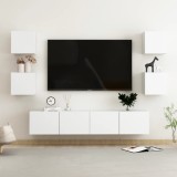 VidaXL Set dulapuri TV, 6 piese, alb, PAL