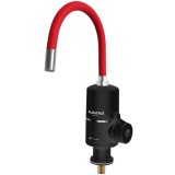 Robinet Electric Red Flex, 3300 W, carcasa neagra + pipa rosie, conducta din cupru, reglaj al temperaturii, debit apa fierbinte: 2-2.5 L/min