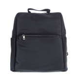 Rucsac negru tip satchel cu buzunar frontal