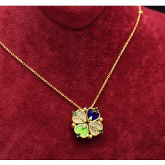 Lantisor Argint Trifoi Se Deschide in 4 Inimioare magnetic -Four Leaf-- Pentru