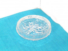 Bol cristal clar suflat in mulaj -Lunaria- design Tapio Wirkkala Iittala Finland foto