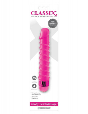 Vibrator Classix Candy Twirl Massager, 16.5x3.2 cm foto