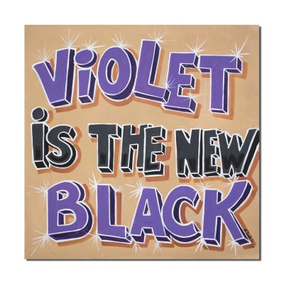 Tablou modern pictat manual, Violet is the new black, 80x80cm ulei pe panza foto