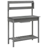 Cumpara ieftin Masa plantare cu chiuveta gri 147,5x44x139,5cm lemn masiv brad