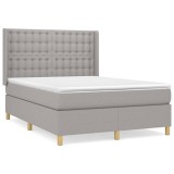 Cumpara ieftin Pat continental, gri deschis, 140x200 cm, material textil