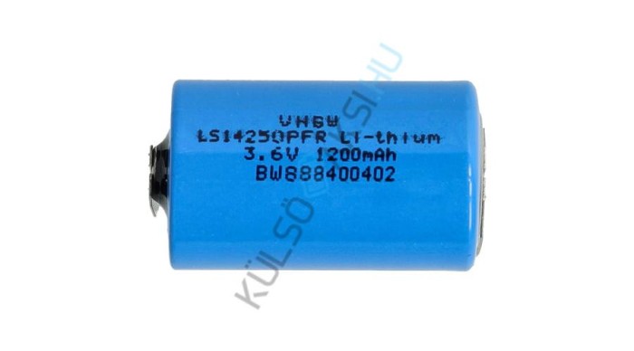 Baterie de schimb VHBW LS14250 pentru 1/2 AA LS14250PFR - 1200 mAh 3,6 V Li-SOCl2, cu conexiuni de lipit