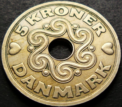 Moneda 5 COROANE / KRONER - DANEMARCA, anul 1990 *cod 389 A foto