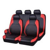 Set Huse Scaune Auto RoGroup Roma, cu fermoare pentru bancheta rabatabila, 9 Bucati, culoare rosu cu negru Automobile ProTravel