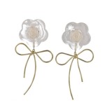 Cercei lungi flori sidef cu fundite