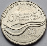 20 cents 2010 Australia, Centenary of the Taxation Office, km#1513