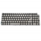 Tastatura Laptop, Dell, Inspiron 15 5000 series, 5584, P85F, 5590, 5591, 5593, 5594, 5598, P90F, (an 2019), iluminata, argintie, layout US