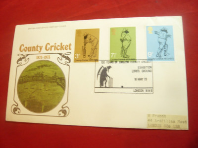 Plic FDC -County Cricket 1973 Anglia foto