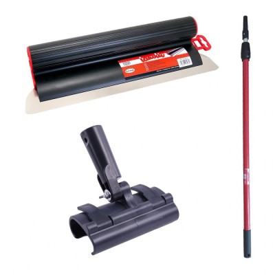 Set gletiera profesionala, inox, 40 cm x 0.3 mm, adaptor, maner prelungitor 1.2-2.2 m, Lanoliv foto
