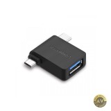 Adaptor OTG microUSB / USB-C - USB-A UGREEN U30453 Negru