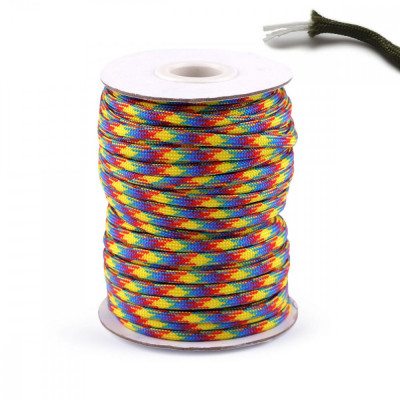 Snur Cordelina Paracord (7x3 fire) 25mx4mm Rezistenta Multicolor 3953 foto