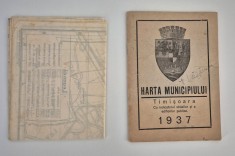 Carte veche 1937 Harta Municipiului Timisoara