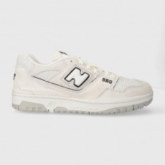 New Balance sneakers din piele BB550PRB culoarea alb