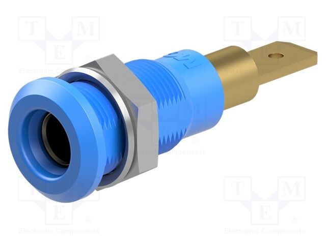 Conector banană 4mm albastru ST&Auml;UBLI 25A 30V AC 60V DC aurit soclu
