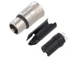 Conector XLR mufă mamă PIN 3 drept cablu lipire 16A 14AWG, Neutrik