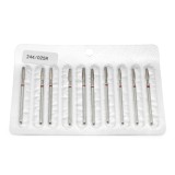 Set de 5 unități: Capăt de freză de diamant pentru cuticule, formă de flacără cu v&acirc;rf rotunjit, br&acirc;u roșu, 244/025R