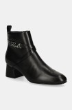 Karl Lagerfeld cizme de piele BONNIE femei, culoarea negru, cu toc drept, KL30354