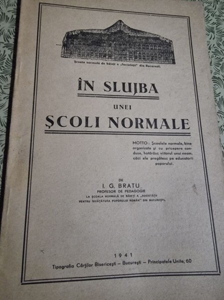 I. G. Bratu - In slujba unei scoli normale
