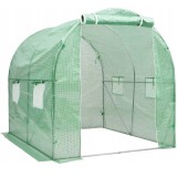 Sera de gradina, tip tunel cu cadru metalic, 200x200cm, verde, 4 mp Household NewTrend