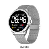 Ceas smartwatch Q9L unisex, 1.3 inch IPS HD, multi sport,curea metalica si silicon, Silver