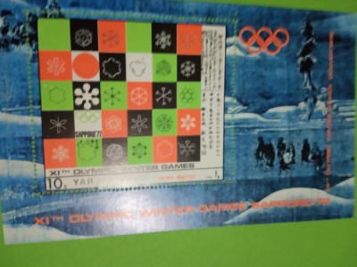 YEMEN 1972, SAPPORO - COLIȚĂ MNH foto