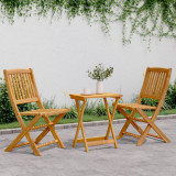 VidaXL Set mobilier grădină pliabil, 3 piese, lemn masiv acacia