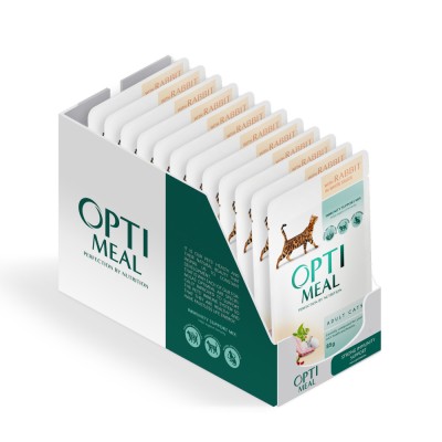 Optimeal Hrana umeda pisici adulte - cu Iepure in sos alb, set 12 0,085kg foto