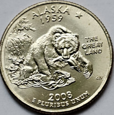 25 cents / quarter 2008 USA, Alaska, unc, litera P foto