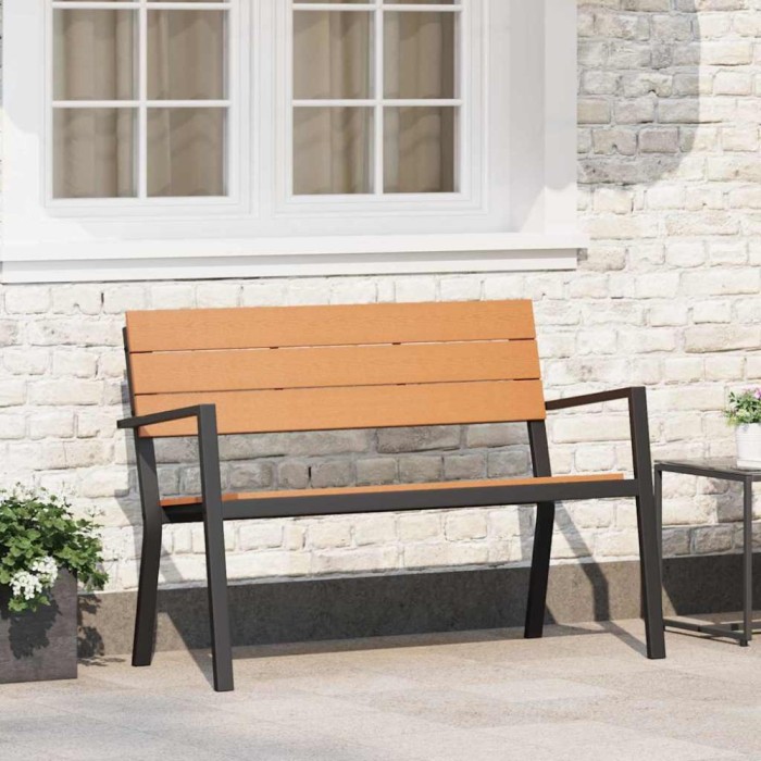 vidaXL Bancă de grădină Maro 118 x 54 x 77cm Oțel