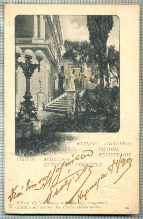 AD 668 C. P. VECHE-CORFOU- ACHILLION -GRECIA-CIRC1903-IRENE PETRIDES, BRAILA