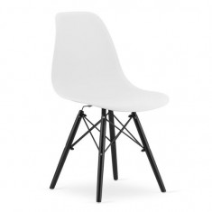 Scaun stil scandinav, Artool, Osaka, PP, lemn, alb si negru, 46x54x81 cm GartenVIP DiyLine