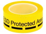 Bandă de Avertizare PVC Neagră și Galbenă - 50mm, 66m