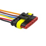 Set conector auto ermetic 6 pini, superseal, mufa tata-mama cu fire pentru instalatii electrice auto (OKN428-11-6)